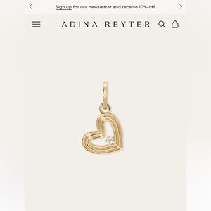 Adina Reyter Gold Heart Pendant with Diamond Accent